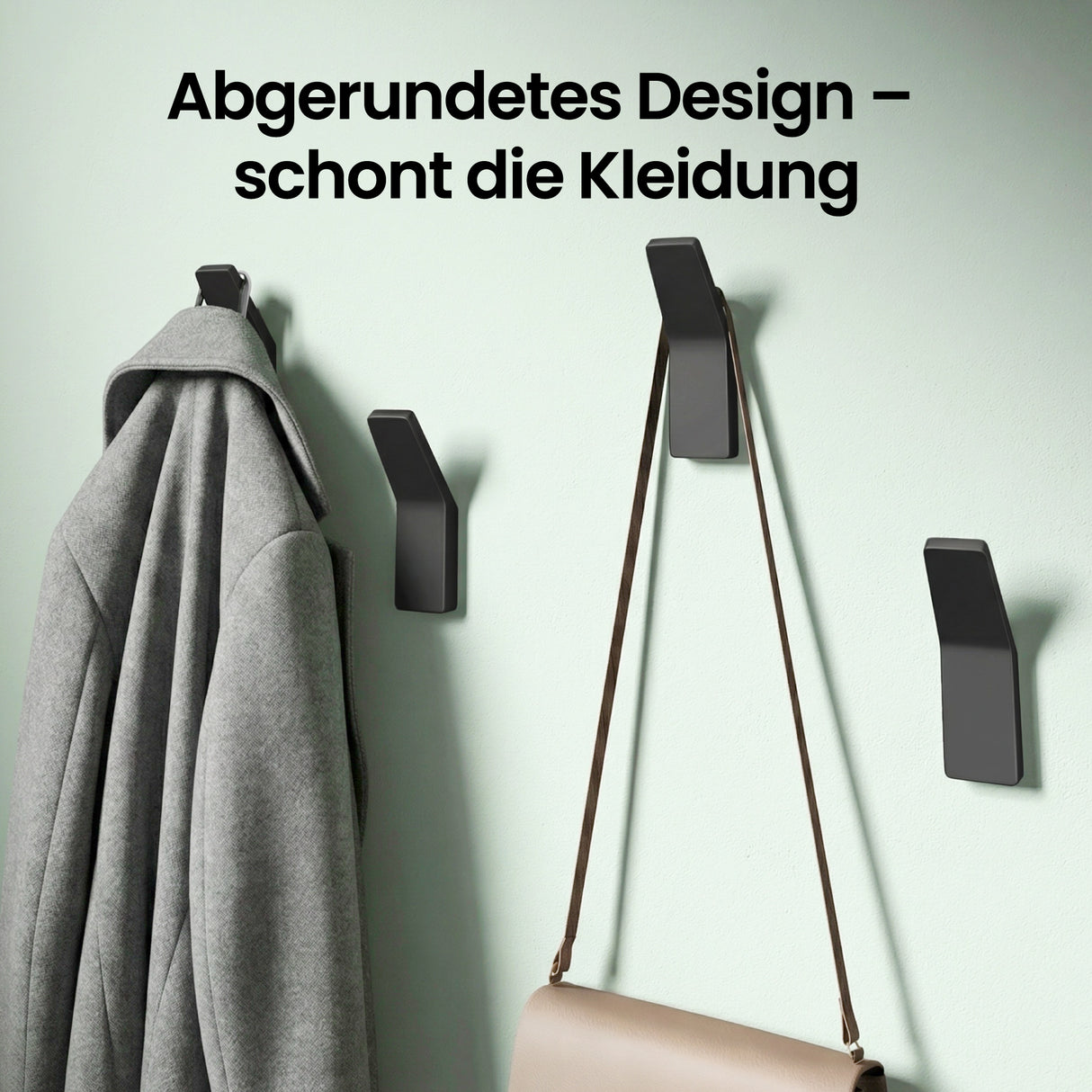 glasvilla Kleiderhaken Garderobenhaken 4 Stück, Wandhaken zum Bohren oder Kleben für Schlafzimmer, Badezimmer, Kleiderschrank, Wohnzimmer Stalo-13