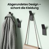 glasvilla Kleiderhaken Garderobenhaken 4 Stück, Wandhaken zum Bohren oder Kleben für Schlafzimmer, Badezimmer, Kleiderschrank, Wohnzimmer Stalo-13