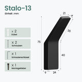 glasvilla Kleiderhaken Garderobenhaken 4 Stück, Wandhaken zum Bohren oder Kleben für Schlafzimmer, Badezimmer, Kleiderschrank, Wohnzimmer Stalo-13