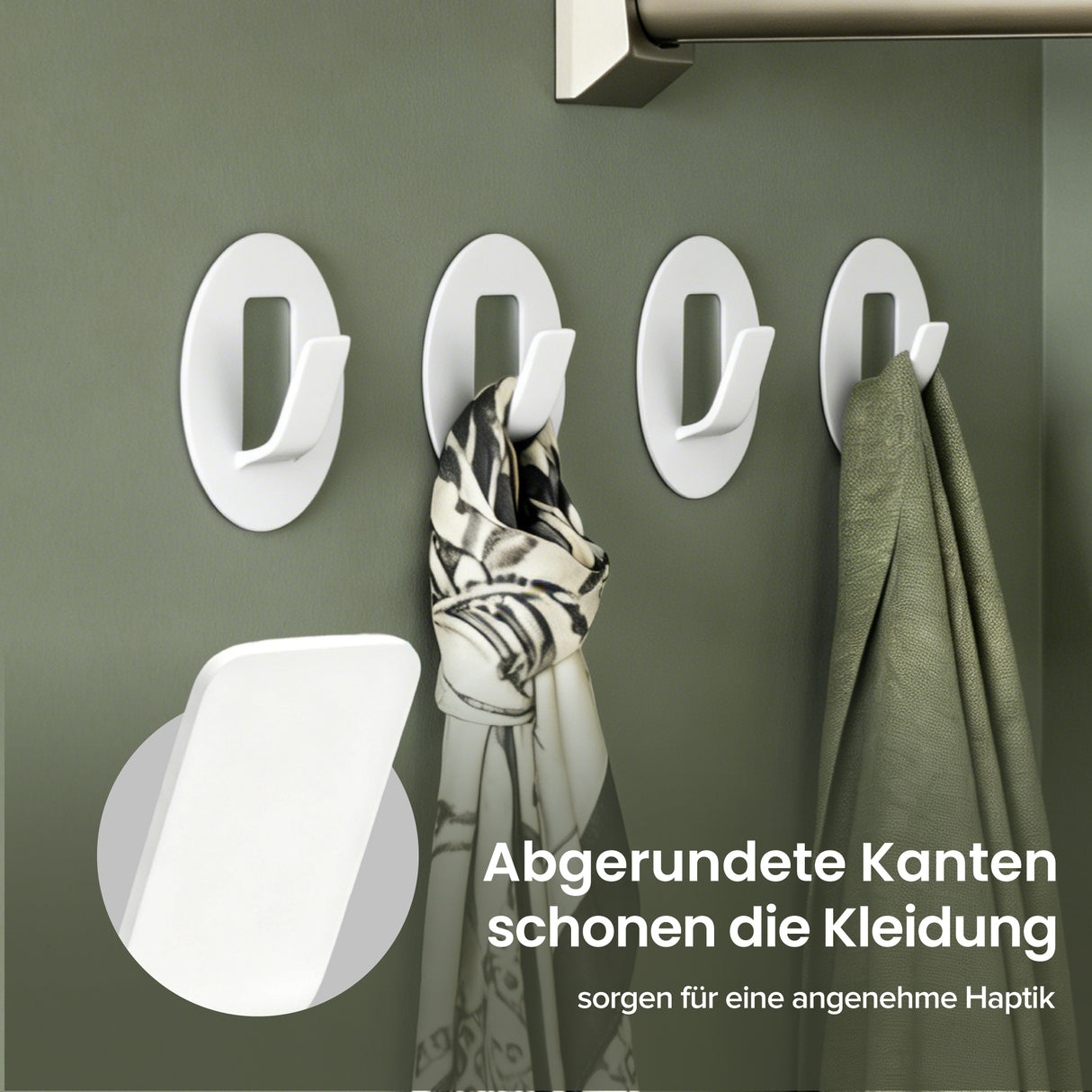 glasvilla  Kleiderhaken 4 Stück Wandgarderobe Wandhaken aus Aluminiumlegierung Garderobenleiste Garderobenhaken  Stalo-16