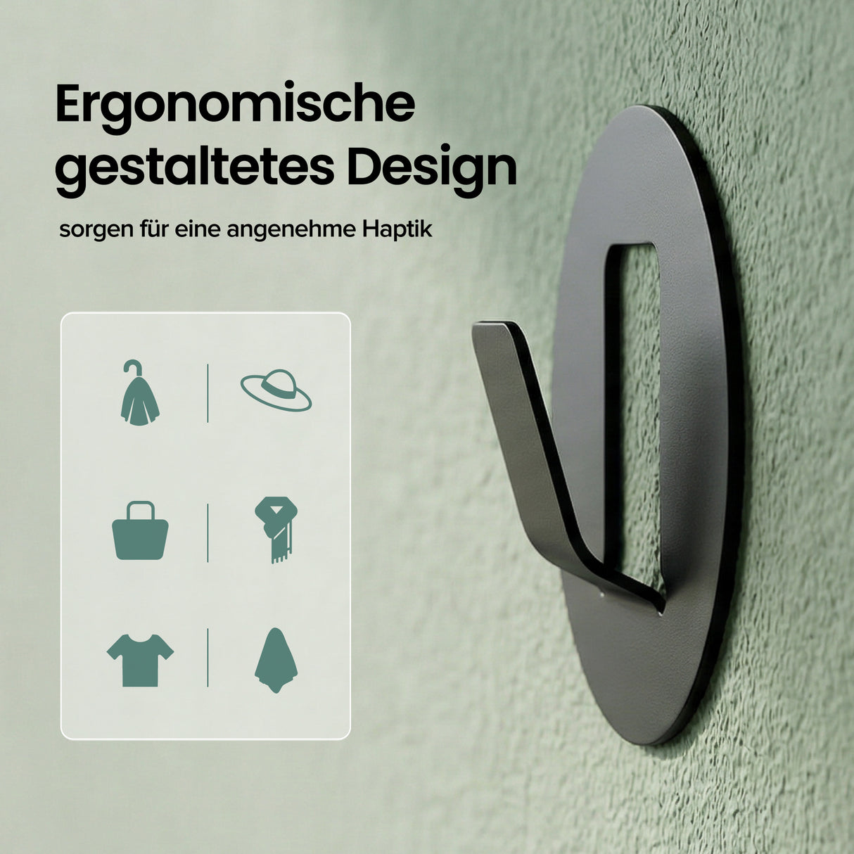 glasvilla  Kleiderhaken 4 Stück Wandgarderobe Wandhaken aus Aluminiumlegierung Garderobenleiste Garderobenhaken  Stalo-16
