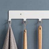 glasvilla Kleiderhaken Garderobenhaken zum Bohren oder Kleben, Wandhaken mit 7 Haken, Garderobenleiste Wandgarderobe  Stalo-17