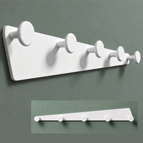 glasvilla Garderobenhaken zum Bohren oder Kleben, Kleiderhaken aus Aluminiumlegierung, Garderobenleiste mit 5 Haken, Hakenleiste  Stalo-18