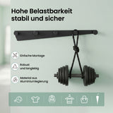 glasvilla Garderobenhaken zum Bohren oder Kleben, Kleiderhaken aus Aluminiumlegierung, Garderobenleiste mit 5 Haken, Hakenleiste  Stalo-18