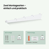 glasvilla Garderobenhaken zum Bohren oder Kleben, Kleiderhaken aus Aluminiumlegierung, Garderobenleiste mit 5 Haken, Hakenleiste  Stalo-18