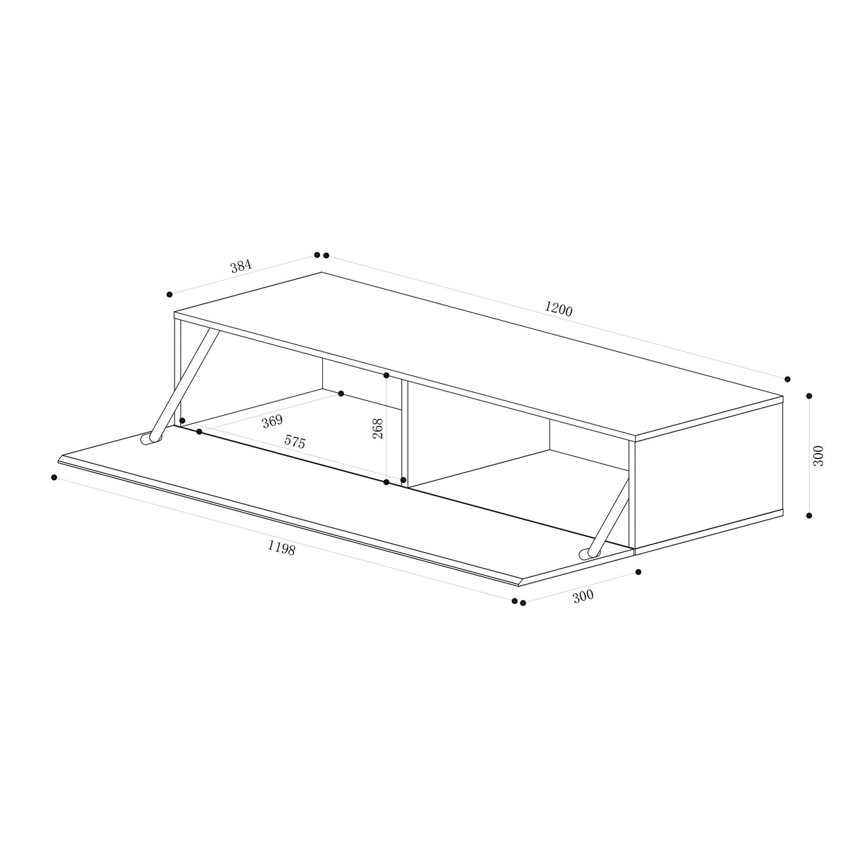glasvilla Fernsehtisch Fernsehschrank TV Schrank Verdeckter Griff mit Soft-Close Lowboard Hängeschrank für Wohnzimmer Fernsehschrank02