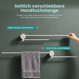 glasvilla Handtuchhalter ohne Bohren, 360° schwenkbar,  Wand-Handtuchhalter aus Aluminium, 60,7 cm, selbstklebend oder zum Bohren, verstellbar, für Hand- & Badetücher, Tavrin-08