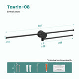 glasvilla Handtuchhalter ohne Bohren, 360° schwenkbar,  Wand-Handtuchhalter aus Aluminium, 60,7 cm, selbstklebend oder zum Bohren, verstellbar, für Hand- & Badetücher, Tavrin-08