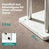 glasvilla Handtuchständer freistehend mit 2 Stangen, Handtuchhalter stehend Handtuchhalter ohne Bohren 55 × 20 × 82,5 , Edelstahl, Mineralstein-Sockel mit Ablage, Tavrin-09