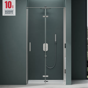 Porte de douche Glasvilla, porte de niche, cabine de douche, paroi de douche, verre clair 8 mm, verre de sécurité trempé avec nano-revêtement Teramo37K