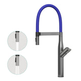 glasvilla Küchenarmatur Spültischarmatur aus Edelstahl, Küchenwasserhahn mit Einhebelmischer und magnetischer Geschirrbrause, 360° Schwenkbar Turnix-01