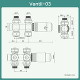 glasvilla Robinet de Radiateur avec Régulateur et Réglage de la Température de 6° à 28° Robinet Thermostatique