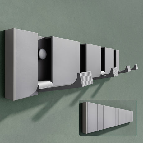glasvilla Kleiderhaken Wandgarderobe Wandhaken aus Aluminium Garderobe mit 4 klappbaren Haken Garderobenleiste Garderobenhaken Stalo-01