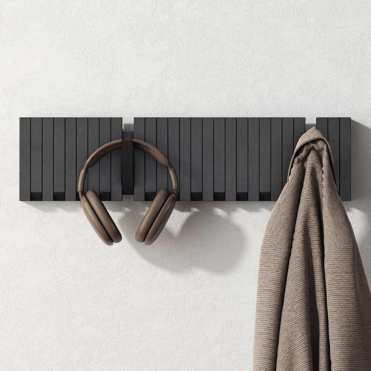 glasvilla Appendiabiti da Parete in Legno, Attaccapanni da Muro Moderno per Camera da Letto, Ingresso, Studio con Gancio Pieghevole e Salvaspazio, Twigro-01