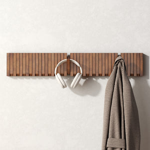 glasvilla patère murale en bois avec 7 crochets pliables magnétiques portemanteau Twigro-01