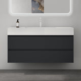 glasvilla Badmöbel-Set Waschbeckenunterschrank 120x48x63cm mit 2-Schubladen inkl. Waschbecken Deep