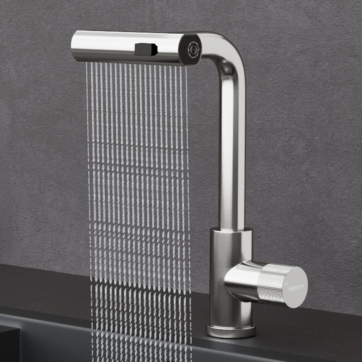 glasvilla Rubinetto per Cucina, 3 Modalità con Doccetta Estraibile, Rubinetto Lavello Cucina in Acciaio Inossidabile 304 con Cartuccia Ceramica, Tubi e Accessorri, Design Moderno Turnix-02