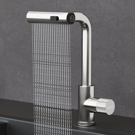 glasvilla Wasserhahn Küche Küchenarmatur mit Brause Ausziehbar, Küchenwasserhahn 360°Schwenkbar 3 Sprühfunktionen, Mischbatterie Spültischarmatur aus Edelstahl Turnix-02