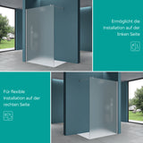glasvilla Duschwand für Dusche Duschabtrennung Walk-In Dusche ESG-Sicherheitsglas 8mm NANO Glas BRAM1 & BRAM3 Bremen1VS