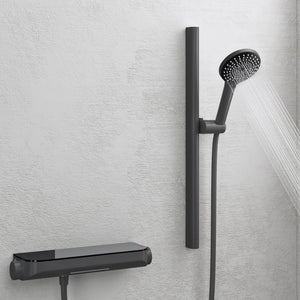 glasvilla Duschsystem mit Thermostat, Duscharmatur Komplettset mit Sicherheitsverriegelung, 3 Strahlarten höhenverstellbar Duschbrause mit Unterauslauf aus Messing  Duschsystem9
