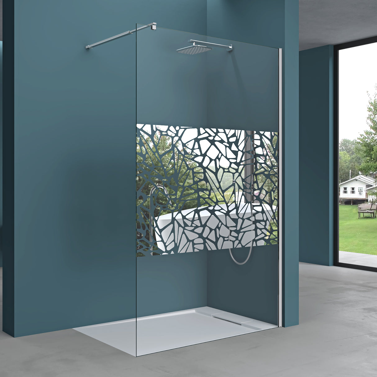 Paroi de douche Glasvilla pour douche à l'italienne, verre de sécurité trempé 10 mm, verre NANO, BRAM1&amp;3 Bremen2DM