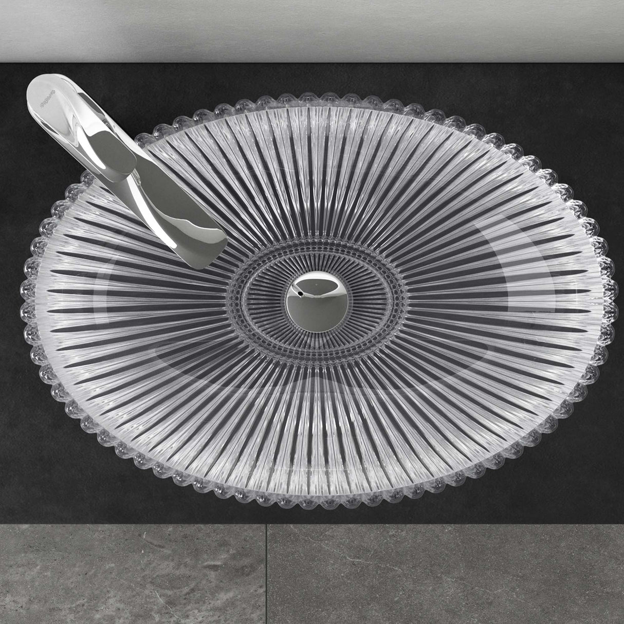 glasvilla Lavabo da Appoggio in Vetro Lavandino Bagno da Appoggio in Vetro Ovale