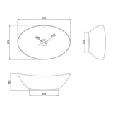 glasvilla Lavabo da Appoggio 59x38cm in Ceramica Lavandino Bagno Ovale Nano Rivestimenti Inclusi Brüssel818