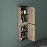 glasvilla Armoire Latérale de Salle de Bain avec 2 Portes et 4 Compartiments Étagère de Salle de Bain Armoire Polyvalente Armoire de Salle de Bain LTH 35x20x120 cm Verona
