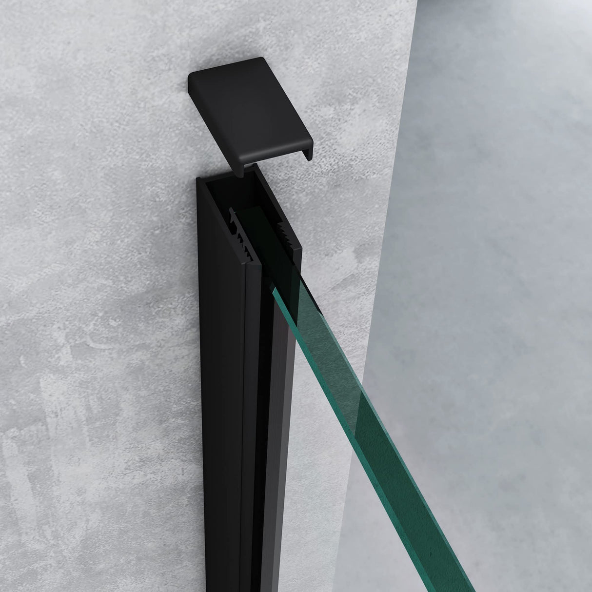 glasvilla Duschwand für Dusche Duschabtrennung Walk-In ESG-Sicherheitsglas 8mm NANO Glas BRAM1&BRAM3 Bremen1 Schwarz