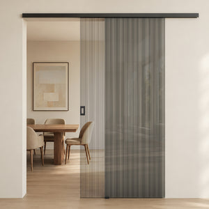 glasvilla Porta Scorrevole in Vetro Temperato 8mm, Binario e Maniglia in Lega di Alluminio per Bagno Cucina Studio Ufficio, Muranino-001