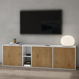 glasvilla Möbel Schrank mit 3 Türen und 2 Fächern Kommode  Sideboard viel Stauraum für Wohnbereich Schrank02