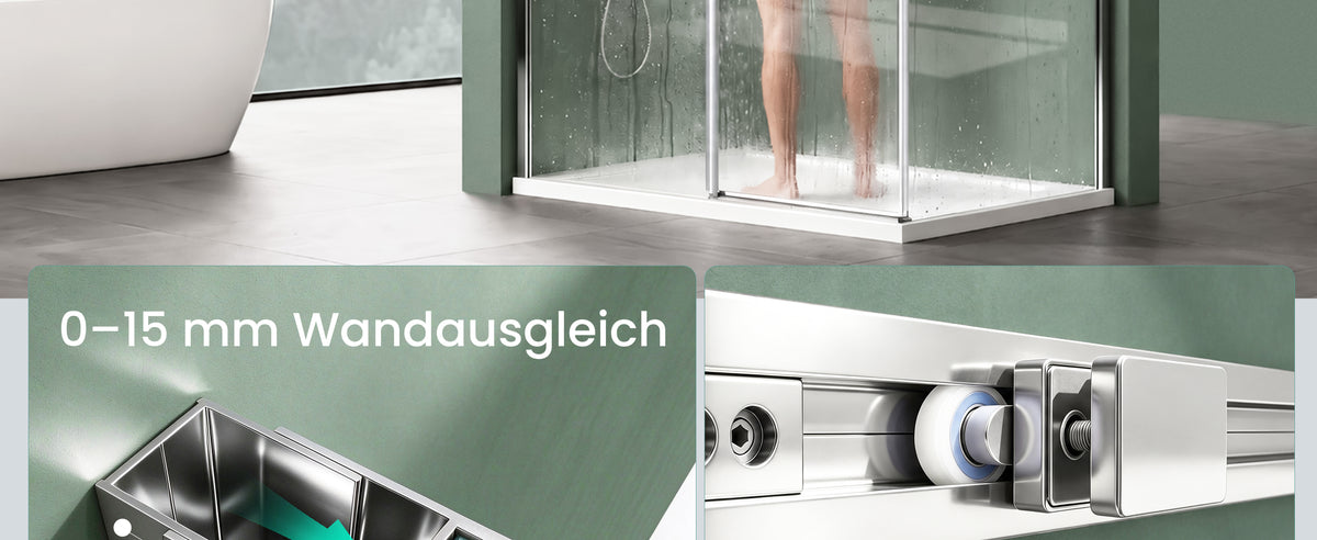 galsvilla Cabina de ducha Separación de ducha 8mm vidrio de seguridad con NANO ducha de esquina con puerta corredera Ravenna18