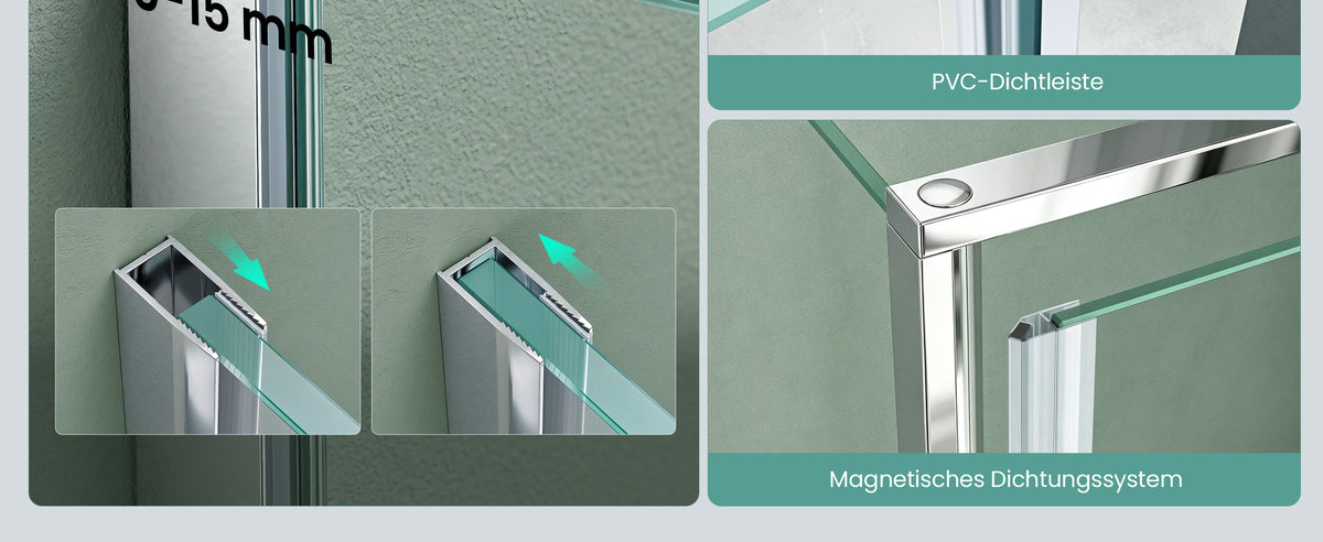 cabine de douche en verre paroi de douche verre de sécurité ESG 8mm revêtement Nano mécanisme de levage et d'abaissement Rav37-Plus