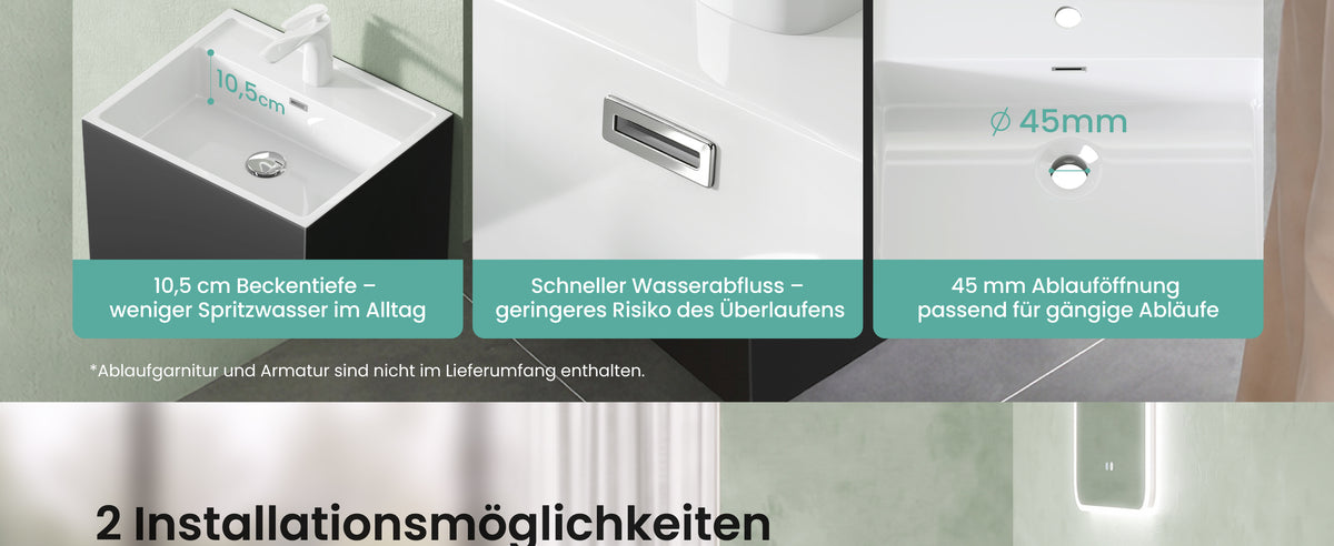 Lavabo sur pied Glasvilla Design Col34 en fonte minérale