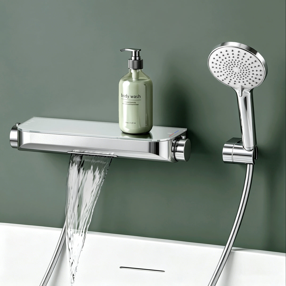 Glasvilla Design Grifo Termostático para Bañera con Ducha de Mano – 4 Tipos de Chorro Duschsystem8