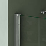 galsvilla Eckeinstieg Duschkabine Duschabtrennung Klarglas 6mm ESG-Sicherheitsglas & Lotuseffekt 2 Pendeltüren  R01k