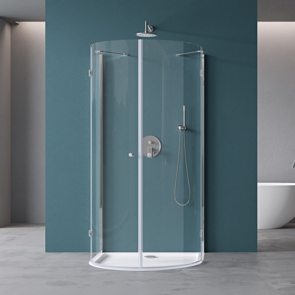 glasvilla Duschkabine U Form Dusche halbkreis 6mm ESG-Sicherheitsglas mit Easy-Clean Nano-Beschichtung Ravenna03