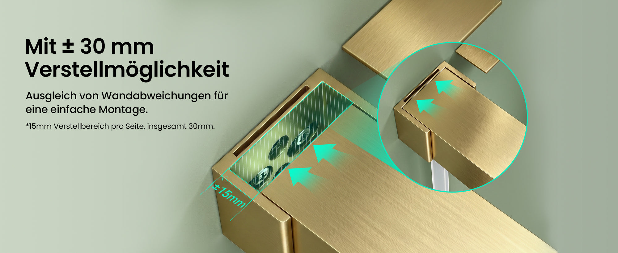 glasvilla Schiebetür für dusche, Nischentür 3-teilig Duschtür Duschakbine Duschabtrennung, 8mm Sicherheitsglas mit Nanobeschichtung, Soft-Close-System Teramo70K