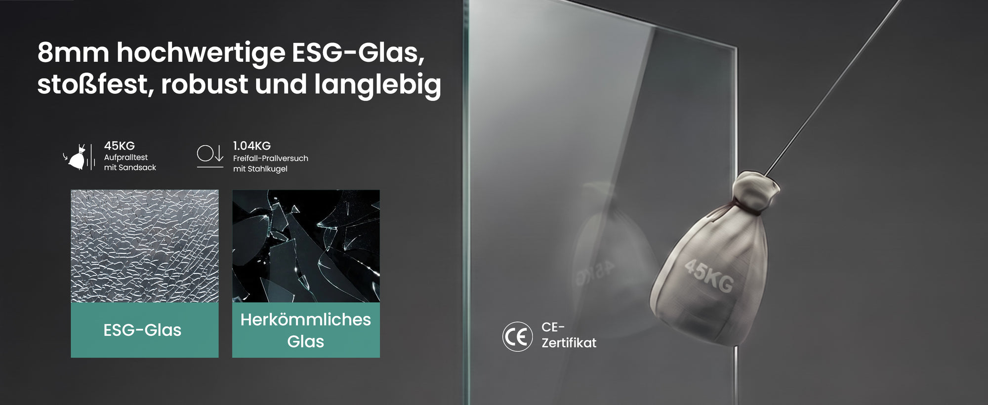 glasvilla Schiebetür für dusche, Nischentür 3-teilig Duschtür Duschakbine Duschabtrennung, 8mm Sicherheitsglas mit Nanobeschichtung, Soft-Close-System Teramo70K