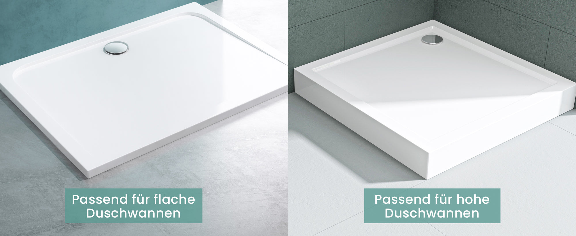glasvilla Dusche Ablaufgarnitur für Duschwanne Duschtasse Abfluss Ablauf Siphon