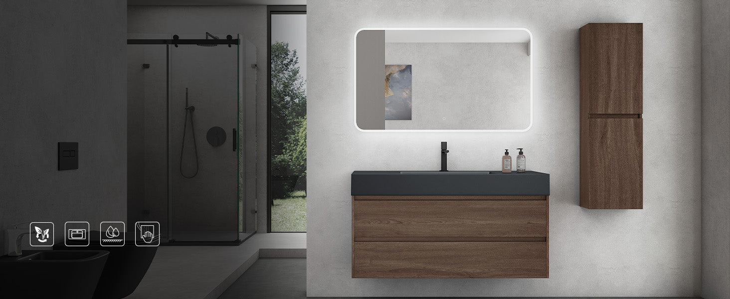 glasvilla Ensemble de Meubles de Salle de Bain 120 cm | Meuble Vasque avec Meuble Bas Deep