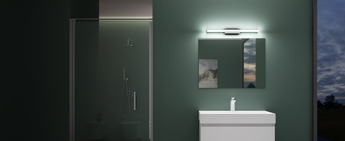 glasvilla Lampe de Salle de Bain LED pour Miroir | Lampe de Miroir 6000K pour Salle de Bain | Applique Murale LED 9W Spiegelstrahl