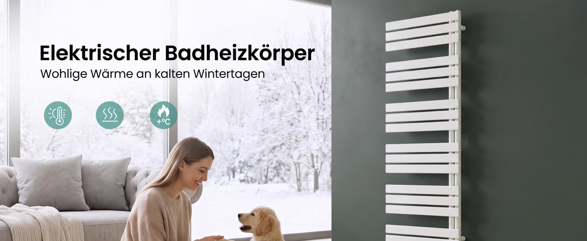 glasvilla Badheizkörper,mit Heizstab Badheizung,Handtuchheizkörper mit Seitenanschluss, Handtuchwärmer mit Heizstab 600W/900W, App-Steuerung, Thermostat und Timerfunktion,‎FN con Heizstab-03