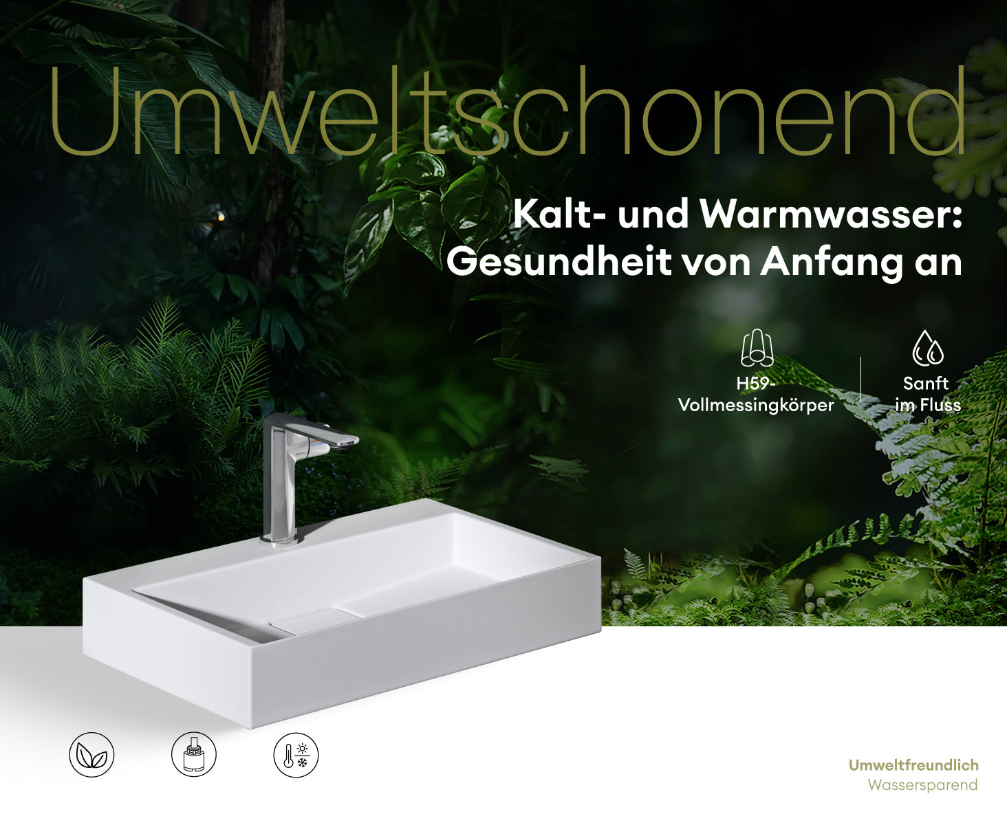 glasvilla Armatur Wasserhahn Bad Waschbeckenarmatur Badinstallationen Einhebelmischer WAO-1180-1190