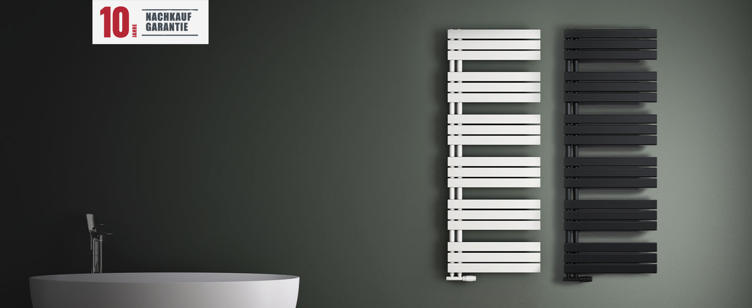 glasvilla Radiateur de Salle de Bain Radiateur Sèche-Serviettes à Raccordement Latéral Plat Sèche-Serviettes FN