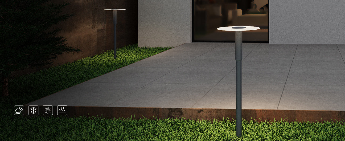 glasvilla Außenleuchte ⌀300xH804mm IP65 Wegeleuchte Außen | Pollerleuchte für Garten, 3000K Stehlampe Gartenlampe | Außenlampe Standleuchte 6W StellaeLights