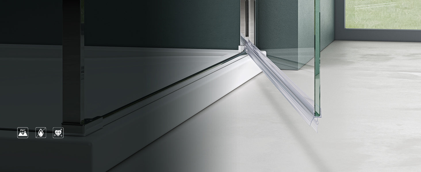 Glasvilla – Junta de ducha en PVC para puertas y cabinas 6–8 mm