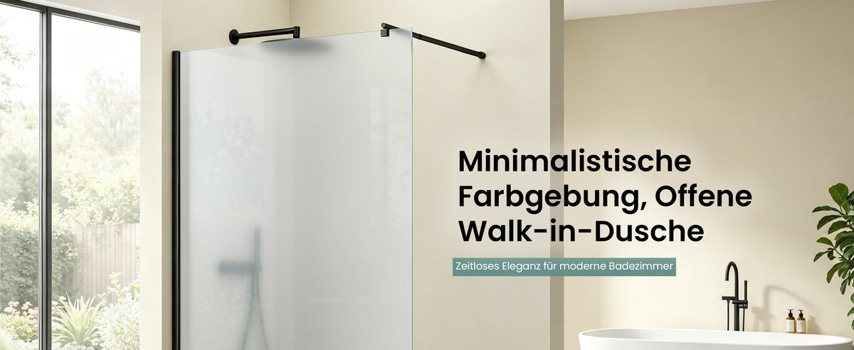 glasvilla Duschwand für Dusche Duschabtrennung Walk-In Dusche Duschtrennwand Schwarz 10mm ESG-Sicherheitsglas NANO Glas Vollsatiniert BRAM1/BRAM3 Bremen02VS
