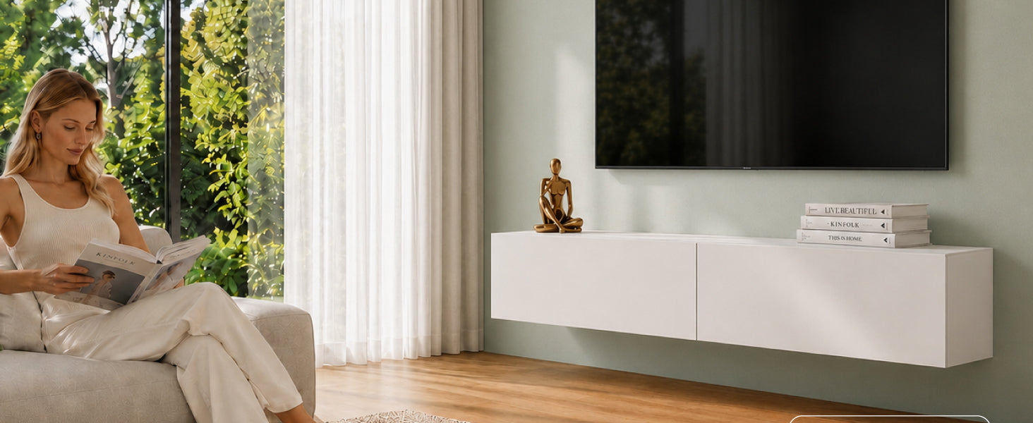 glasvilla Mobile TV per Televisore Armadietto per TV Basso Soft-close per Soggiorno, Sala da Pranzo, Camera da Letto Fernsehschrank02
