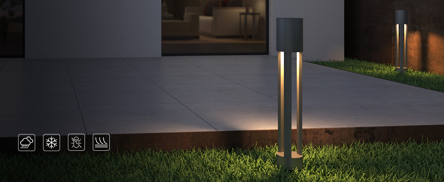 glasvilla Außenleuchte ⌀120xH700mm IP65 Wegeleuchte Außen | Pollerleuchte für Garten, 3000K Stehlampe Gartenlampe | Außenlampe Standleuchte 10W NeoForge
